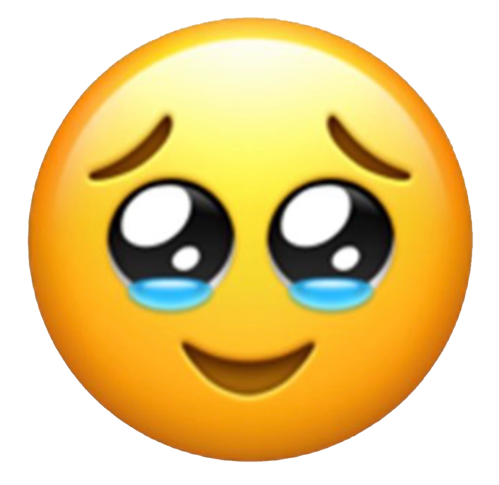 Pleading face with tears emoji