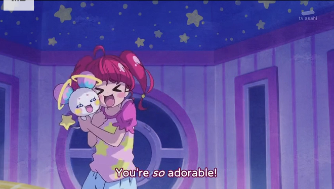 screencap of all four girls in the Star Twinkle Precure team during the theme song