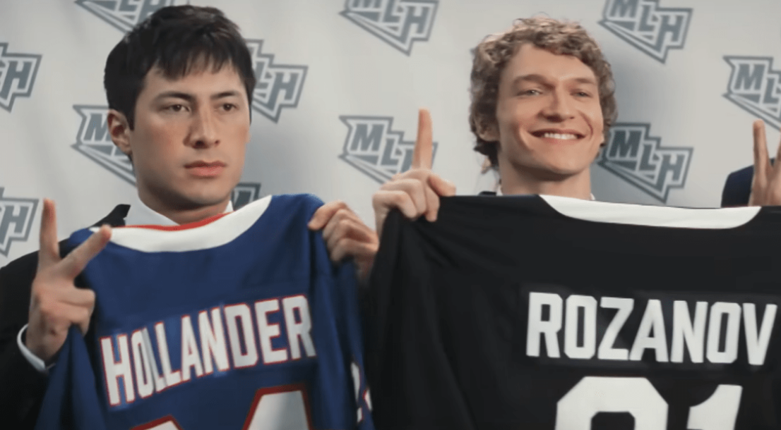 Picture of Shane Hollander and Ilya Rozanov being drafted
